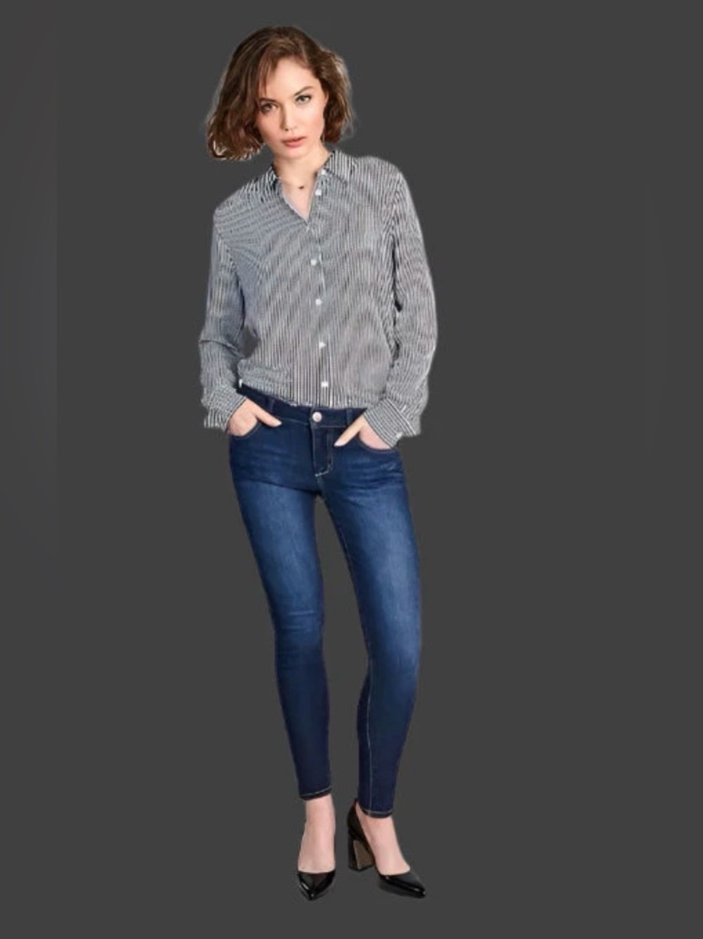 1822 Denim Women's Dark Ankle Skinny Jeans In Raquel - Size 2/26 - Picture 1 of 9